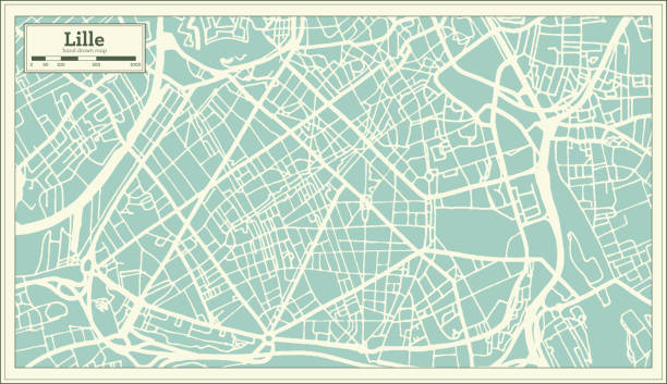 istock Lille France City Map in Retro Style. Outline Map. 911917868