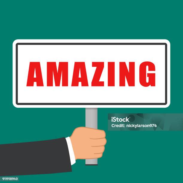 Amzing Sign Amazing Word Sign Flat Concept Stock Illustration - Download Image Now ...