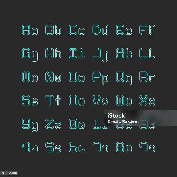 Fontsytle Typescript Thin Typescript Set Typography Series Stock Illustration - Download ...