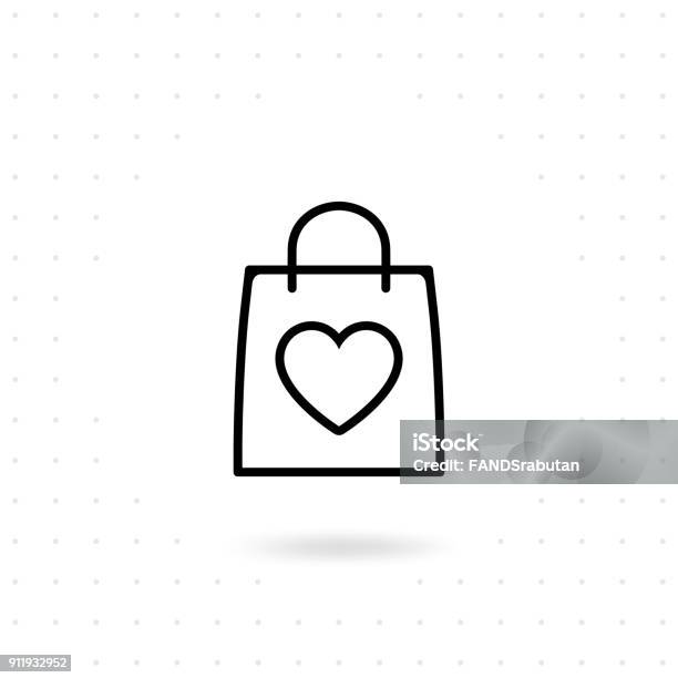 Love Shopping Icon Stock Illustration - Download Image Now - Bag, Black Color, Boutique