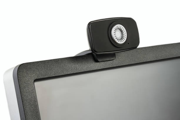 istock Digital black computer monitor screen and HD web camera 911937092