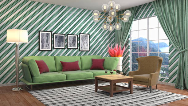 istock Interior living room. 3d illustration 911937204