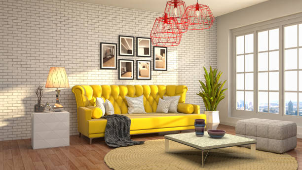istock Interior living room. 3d illustration 911937214
