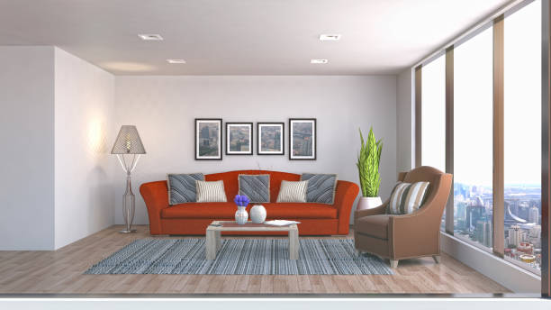 istock Interior living room. 3d illustration 911937216