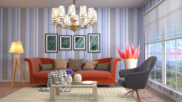 istock Interior living room. 3d illustration 911937228