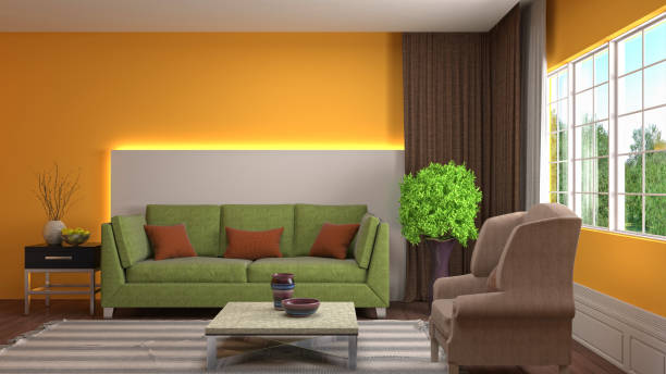 istock Interior living room. 3d illustration 911937292