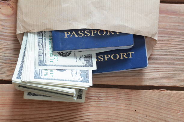 istock dollars in the passport 911937558