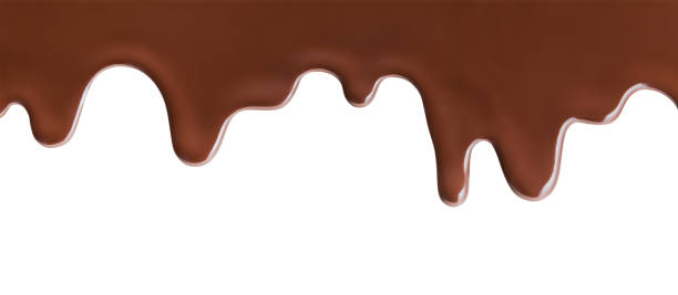 таяние шоколада на белом фоне - chocolate topping стоковые фото и изображения