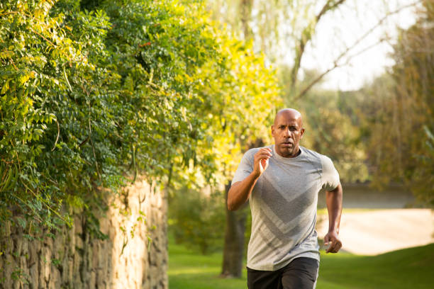 istock Fit African American man running. 911946876