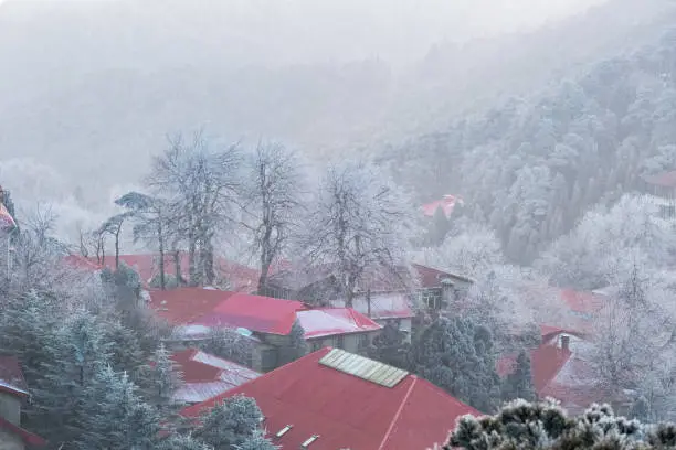 Photo of beautiful mount lushan in winter
