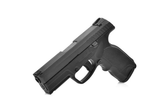 istock semi automatic 9 mm handgun pistol isolated on white background 911961264