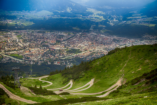 City view from the top of the mountain at Innsbruck,Austria