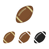 istock American football set. Sport ball for american football. Vector silhouettes of a rugby balls. Vector icons isolated on white background. Flat vector collection. 911971026