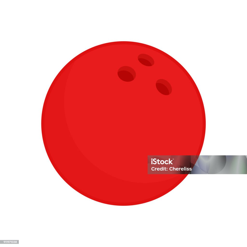 Red Bowling Ball Vector Icon Isolated On White Background Vector