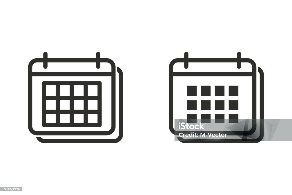 Calendar vector icon. Calendar vector icon. Black illustration isolated on white background for graphic and web design. Personal Organizer stock vector