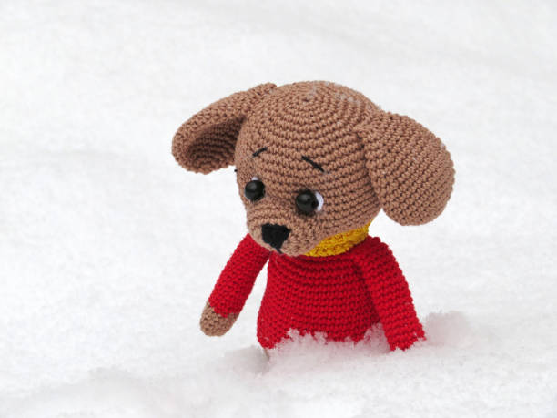 Knitted toy dog