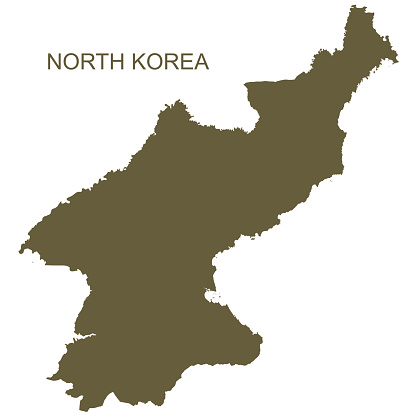 Vector North Korea Contour isolated on white background