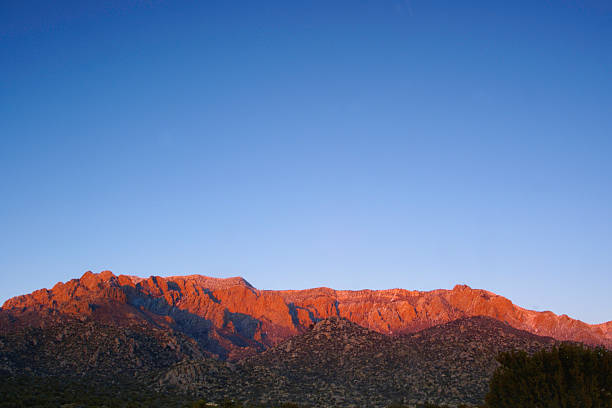 istock landscape sunset mountain red with blue sky 91197588