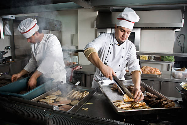 Two chefs stock photo