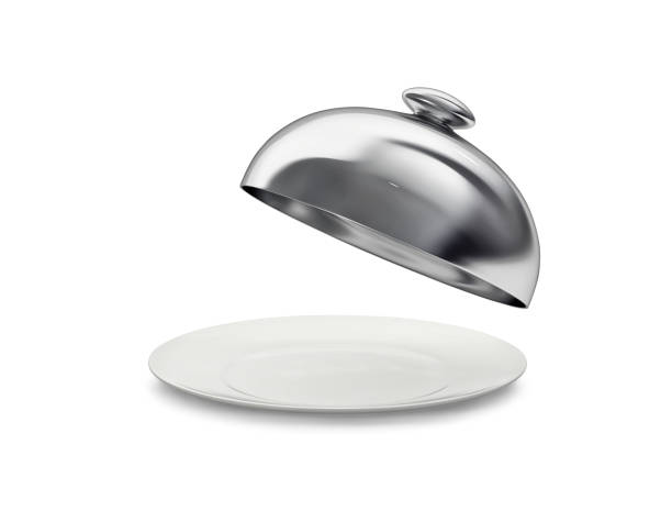 istock Porcelain dish with open cloche 911978758