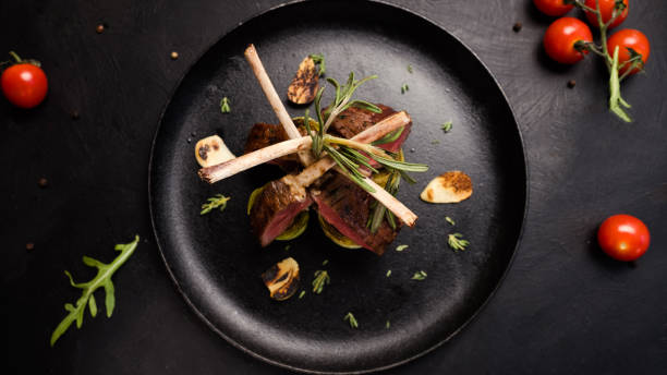 istock ready made rack of lamb restaurant dish 911979030