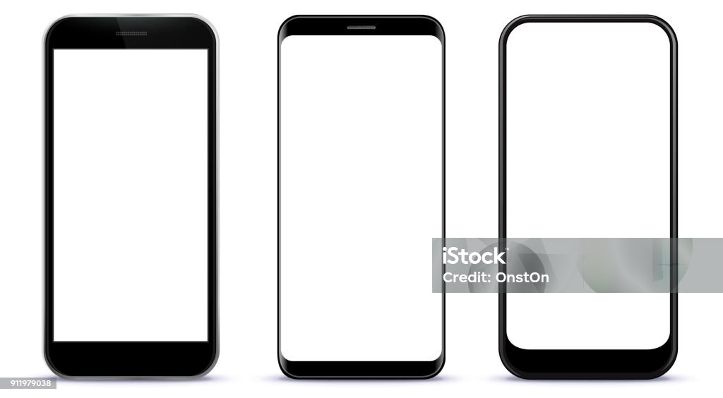 Illustration vectorielle noir téléphones intelligents - clipart vectoriel de Téléphone mobile intelligent libre de droits