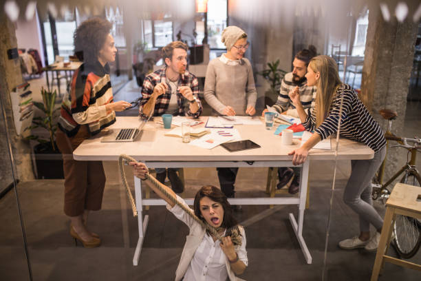 istock I am going to strangle myself, this meeting is so boring! 911980278