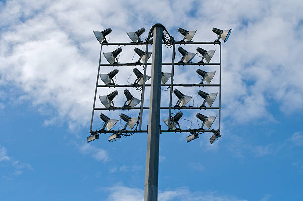 Stadium lights stock photo