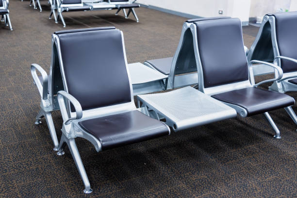 istock Rows of empty chairs at airport.Thailand. 911989112