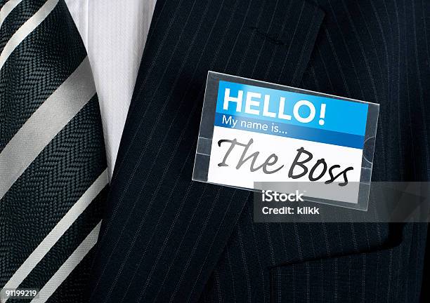 Closeup Of A Humorous Nametag Stock Photo - Download Image Now - Manager, Foreperson, New