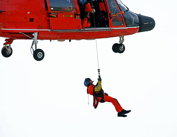 coast guard rescue - rescue helicopter coast guard protection stock-fotos und bilder
