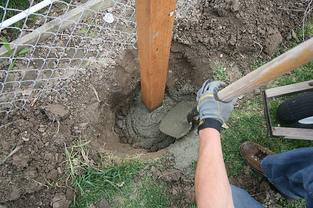 Fixing Fence stock photo