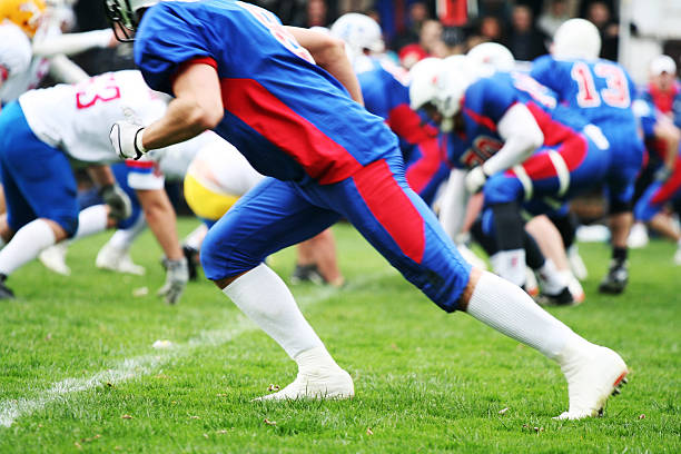 American football player concept stock photo