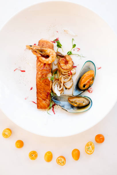 delicious luxury seafood assortment meal