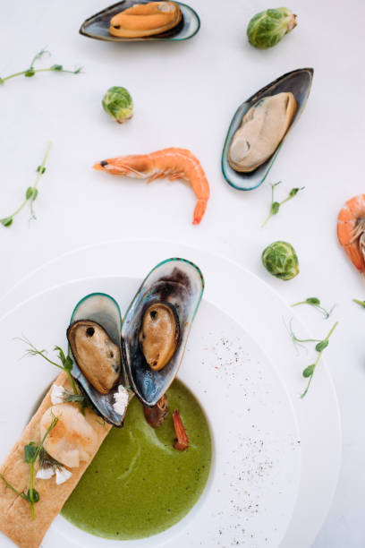 delicious cream soup gourmet restaurant seafood