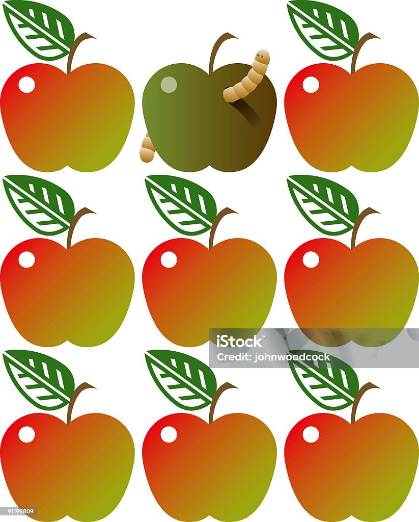Rotten яблоко - Стоковые иллюстрации Без людей роялти-фри