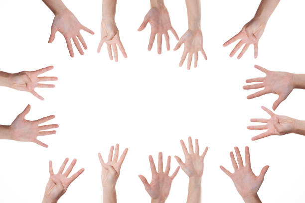 istock Collage of woman hands on white backgrounds 912000118