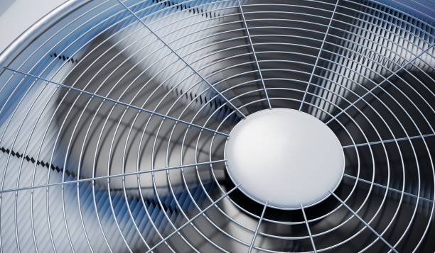 cerrar vista en unidades hvac (calefacción, ventilación y aire acondicionado). 3d prestados ilustración. - air condition fotografías e imágenes de stock