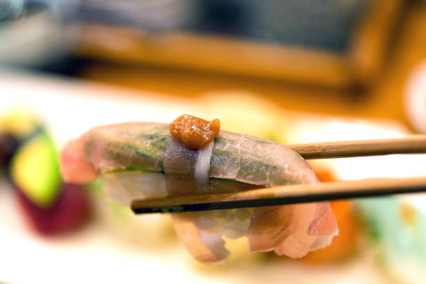 istock sashimi sushi set with chopsticks and soy 912005288