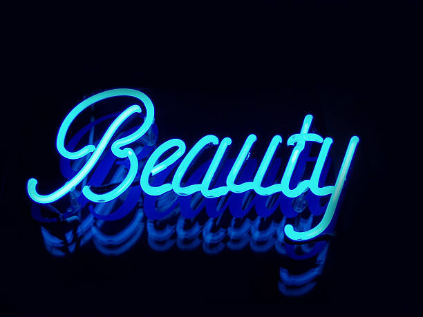 istock Beauty blue neon sign 91201034