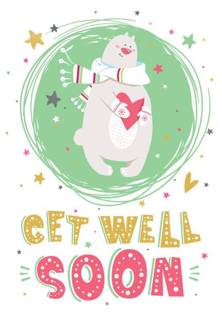 Get well soon vector art illustration