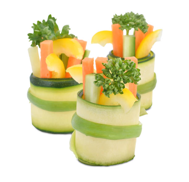 istock Raw vegetables are rolled in zucchini slice 912011634