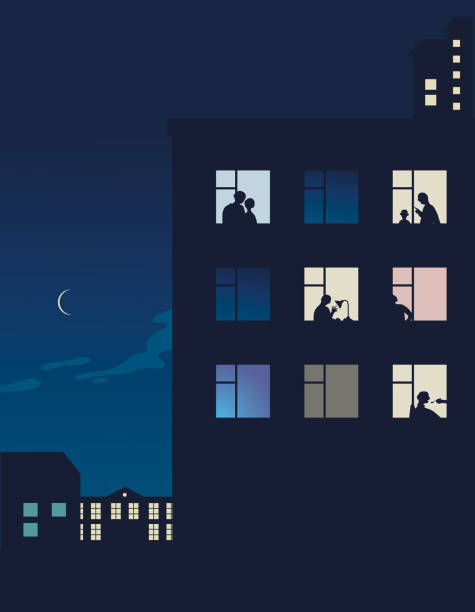 sociology  window silhouettes stock illustrations