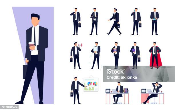 Set Of Business Characters Isolated On White Background Stock Illustration - Download Image Now