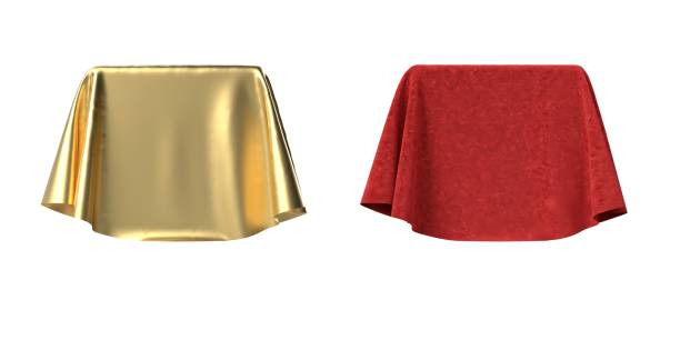 Box covered with velvet and satin fabric 3D illustration