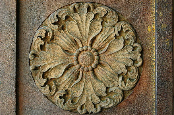 istock Old bronze door detail 91201871