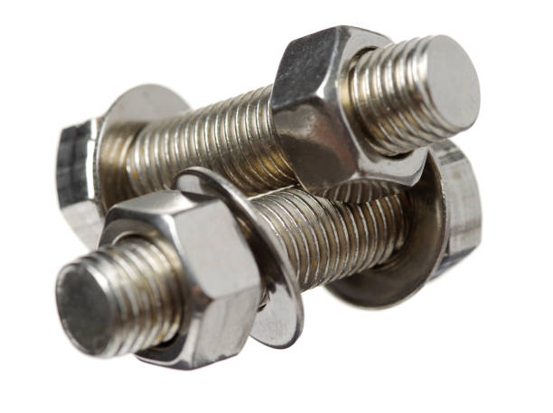 istock Isolated screws and its nuts.  on the white background 912019658