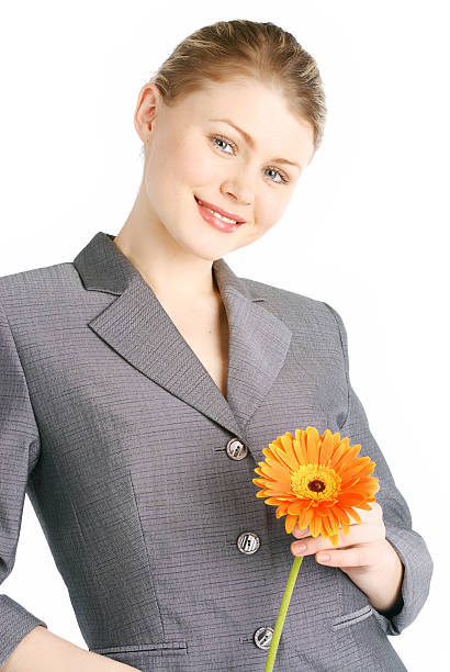 istock businesswoman & flower 91202222
