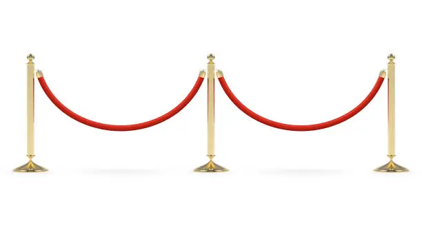 Vector illustration of Barriers with red rope