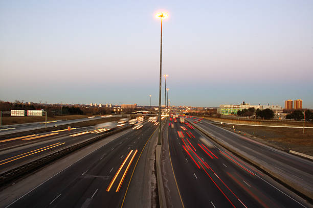 istock Blurred cars moving along a busy freeway 91202678